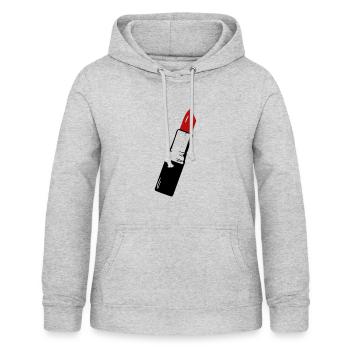 Lippenstift lipstick Rote Lippen - Frauen Hoodie - Hellgrau meliert - Vorne - AI Model Female 172 light (172cm)
