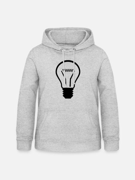 Glühbirne - Frauen Hoodie - Hellgrau meliert