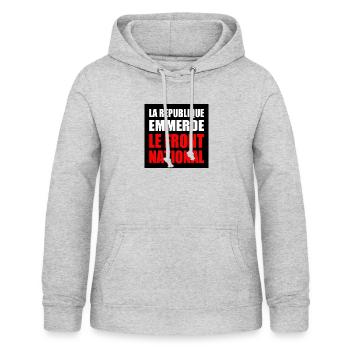 The Republic fucks the National Front - Women's Hoodie - light heather grey - Front - AI Model Female 172 light (172cm)