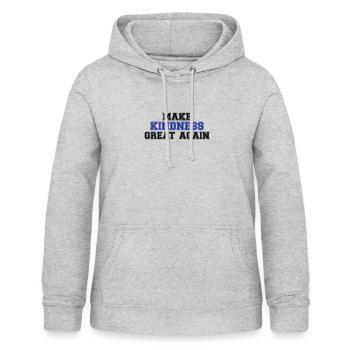 Make kindness great again - Sweat à capuche Femme - gris clair chiné - Devant - AI Model Female 172 light (172cm)