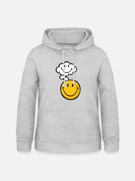 Smiley Thought - Frauen Hoodie - Hellgrau meliert