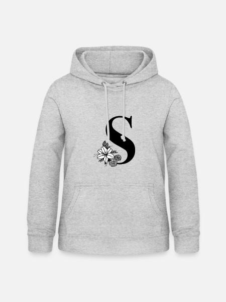 Buchstabe S - Frauen Hoodie - Hellgrau meliert