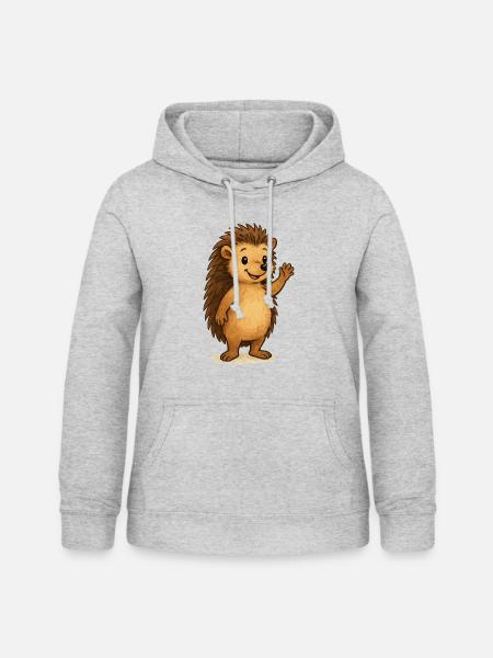 igel comic - Frauen Hoodie - Hellgrau meliert