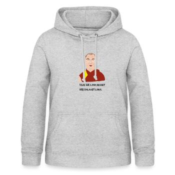 Dalaï est Lama - Sweat à capuche Femme - gris clair chiné - Devant - AI Model Female 172 light (172cm)