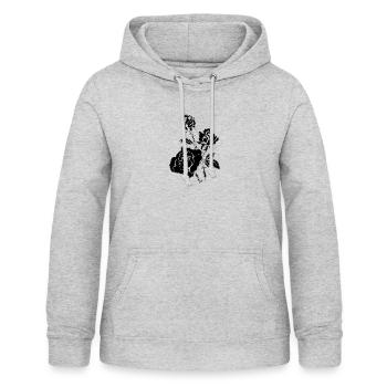 SCHWARZE ROSEN BLUMEN - Frauen Hoodie - Hellgrau meliert - Vorne - AI Model Female 172 light (172cm)