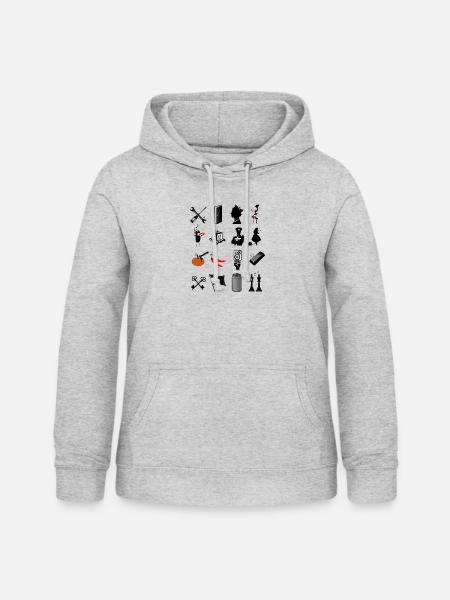 Rockband Piktogramm Festival - Frauen Hoodie - Hellgrau meliert