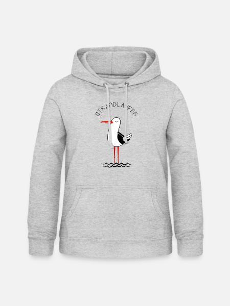 Strandläufer - Frauen Hoodie - Hellgrau meliert