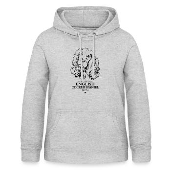 Cocker anglais Épagneul Maman Chien Chien Wilsigns - Sweat à capuche Femme - gris clair chiné - Devant - AI Model Female 172 light (172cm)