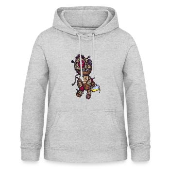 Poupée vaudou - Sweat à capuche Femme - gris clair chiné - Devant - AI Model Female 172 light (172cm)