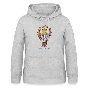 Grafittero 12 - Sweat à capuche Femme - gris clair chiné - Devant - AI Model Female 172 light (172cm)