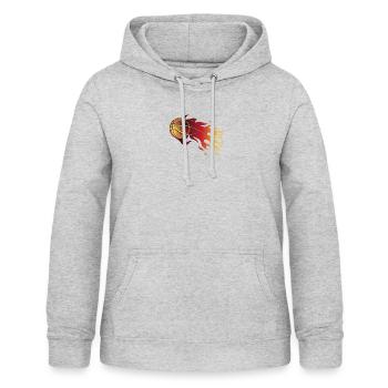 boule de feu - Sweat à capuche Femme - gris clair chiné - Devant - AI Model Female 172 light (172cm)