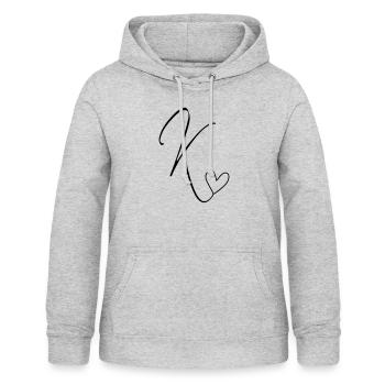 Letter K Letter-K Calligraphy - Women's Hoodie - light heather grey - Front - AI Model Female 172 light (172cm)