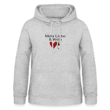 Mehr Liebe & Wein - Frauen Hoodie - Hellgrau meliert - Vorne - AI Model Female 172 light (172cm)