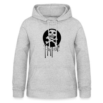 graffiti gouttes cercle pirat logo rame volant - Sweat à capuche Femme - gris clair chiné - Devant - AI Model Female 172 light (172cm)