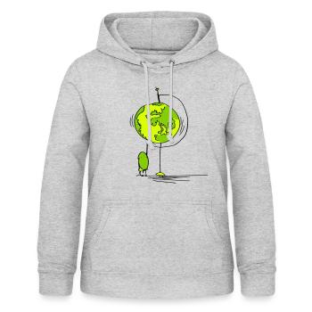 Travel with your finger on the globe - Women's Hoodie - light heather grey - Front - AI Model Female 172 light (172cm)