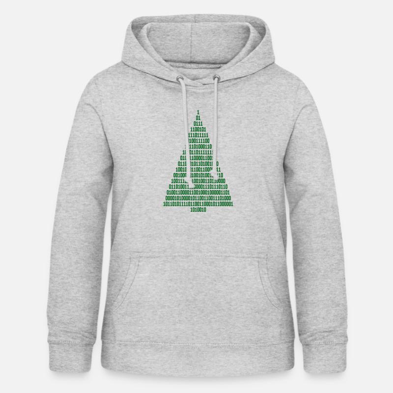 Christmas Christmas Tree Binary Code Computer Scientist - Women's Hoodie - light heather grey