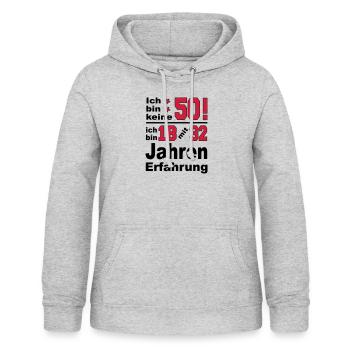 Geburtstag 50 - Frauen Hoodie - Hellgrau meliert - Vorne - AI Model Female 172 light (172cm)