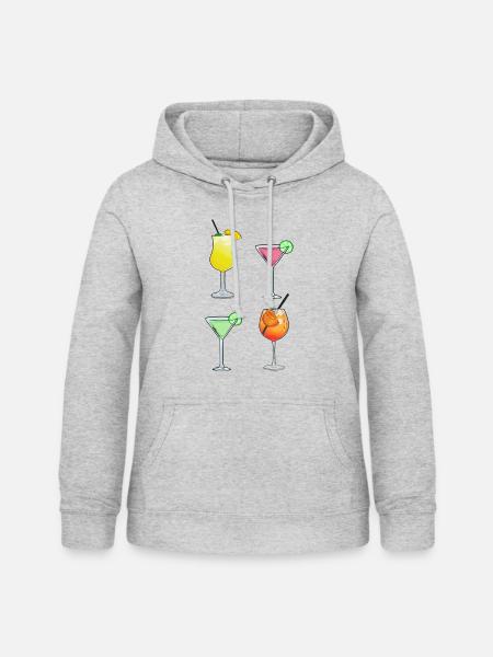 Cocktails - Frauen Hoodie - Hellgrau meliert