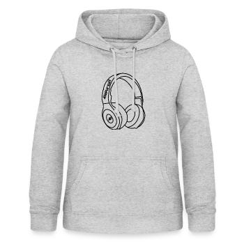 Kopfhörer - Comic - Aimpursuit - Frauen Hoodie - Hellgrau meliert - Vorne - AI Model Female 172 light (172cm)