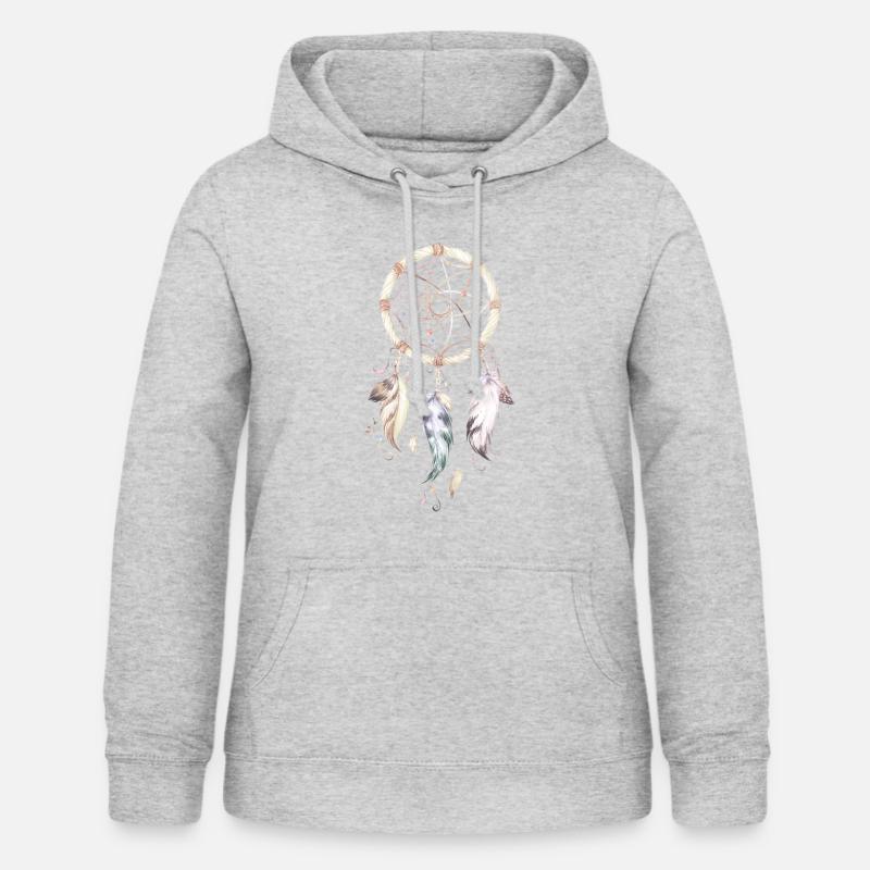 attrapeur de rêve - Sweat à capuche Femme - gris clair chiné