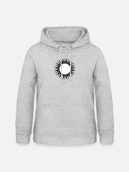 Black Sun - Frauen Hoodie - Hellgrau meliert