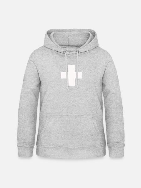 Plus - Frauen Hoodie - Hellgrau meliert