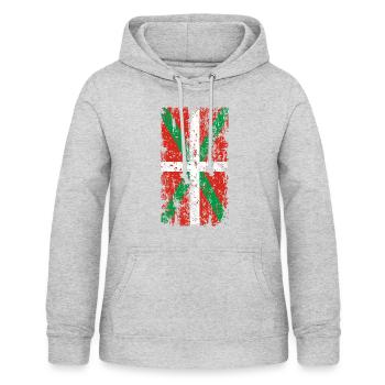 Abgenutzte Flagge des Baskenlandes. Ikurriña. - Frauen Hoodie - Hellgrau meliert - Vorne - AI Model Female 172 light (172cm)