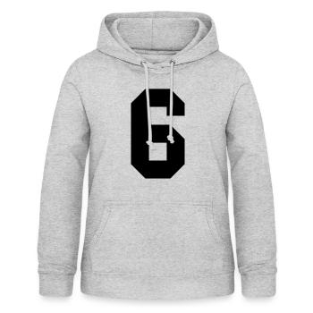 6 collège - Sweat à capuche Femme - gris clair chiné - Devant - AI Model Female 172 light (172cm)