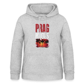 Prague Mode - Sweat à capuche Femme - gris clair chiné - Devant - AI Model Female 172 light (172cm)