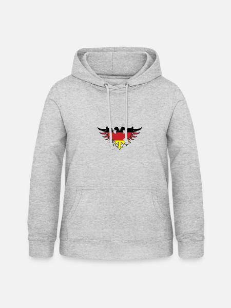Adler Deutschland deutsch - Frauen Hoodie - Hellgrau meliert