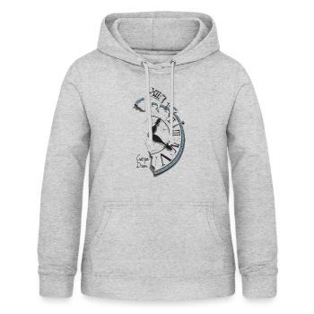 Carpe Diem - Clock - Frauen Hoodie - Hellgrau meliert - Vorne - AI Model Female 172 light (172cm)