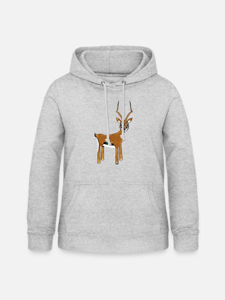 gazelle - Frauen Hoodie - Hellgrau meliert