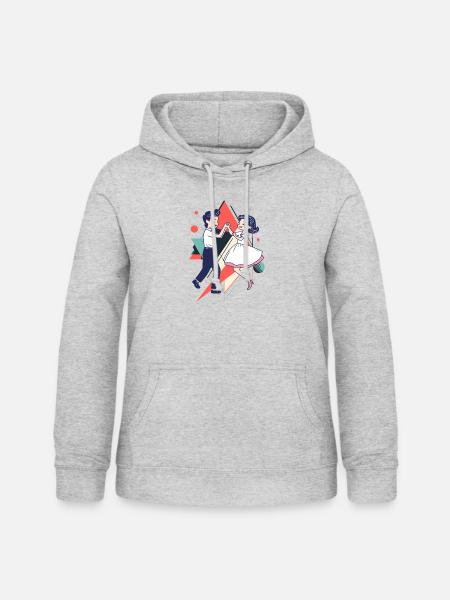 Tanzpaar Foxtrott Tango - Frauen Hoodie - Hellgrau meliert