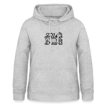 Follow Your Dreams COOLER SPRUCH DESIGN RAINBOW - Sweat à capuche Femme - gris clair chiné - Devant - AI Model Female 172 light (172cm)