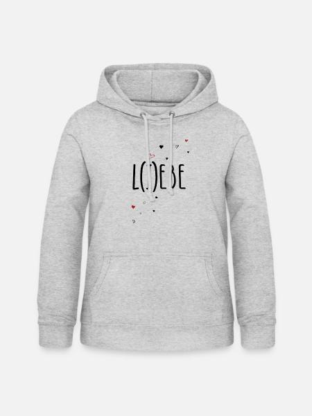 Liebe und Lebe - Frauen Hoodie - Hellgrau meliert
