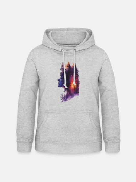 Wald sehnsucht - Frauen Hoodie - Hellgrau meliert