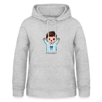 IT S A BOY - Frauen Hoodie - Hellgrau meliert - Vorne - AI Model Female 172 light (172cm)