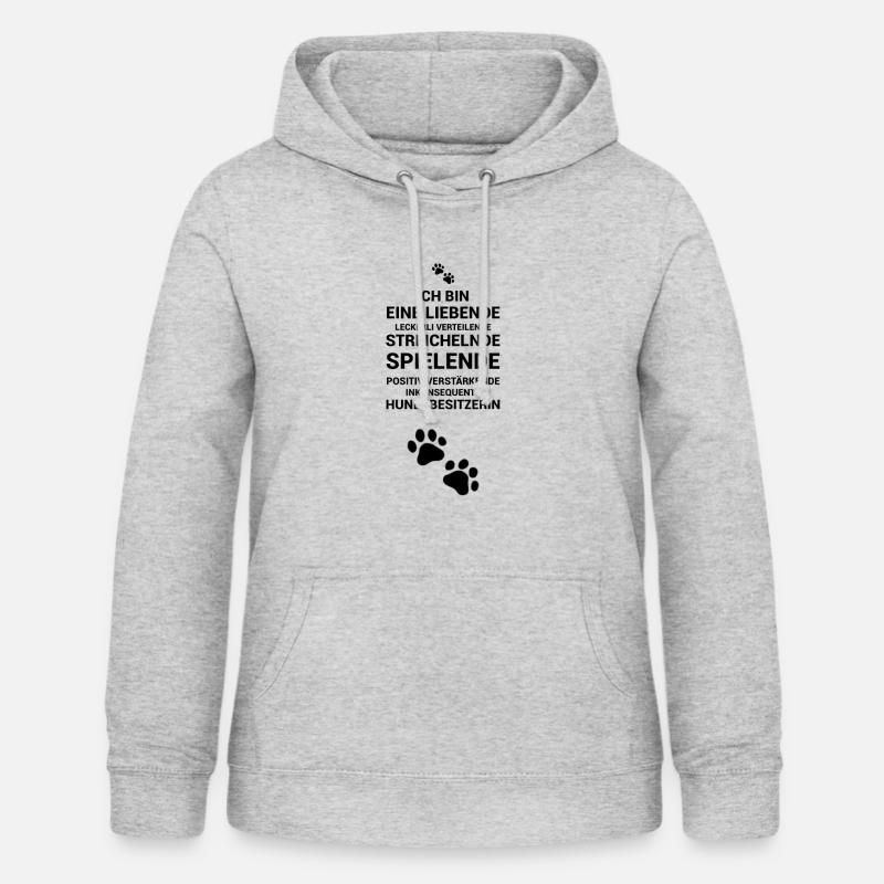 Motywacyjna koszula właściciela psa - Bluza damska z kapturem - jasnoszary melanż