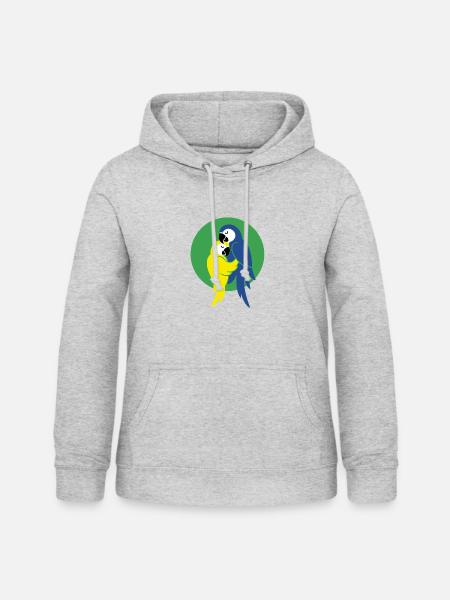Tanzende Papageien – Forro Paar - Frauen Hoodie - Hellgrau meliert