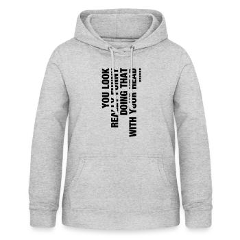 du siehst wirklich lustig aus Humor Witzig - Frauen Hoodie - Hellgrau meliert - Vorne - AI Model Female 172 light (172cm)
