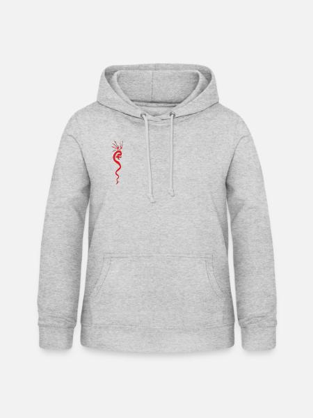 Roter Drache - Frauen Hoodie - Hellgrau meliert