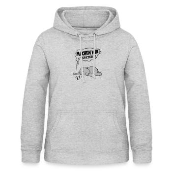 Machen wir später Nein Nö Chef - Frauen Hoodie - Hellgrau meliert - Vorne - AI Model Female 172 light (172cm)