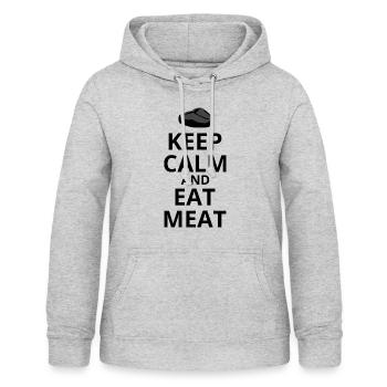 Keep Calm And Eat Meat - Women's Hoodie - light heather grey - Front - AI Model Female 172 light (172cm)