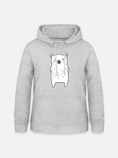 Kleiner Eisbär - Frauen Hoodie - Hellgrau meliert