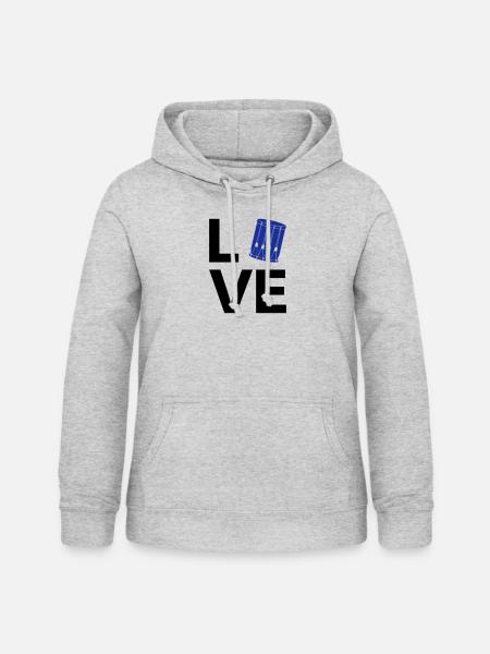 Love - Drum - Frauen Hoodie - Hellgrau meliert
