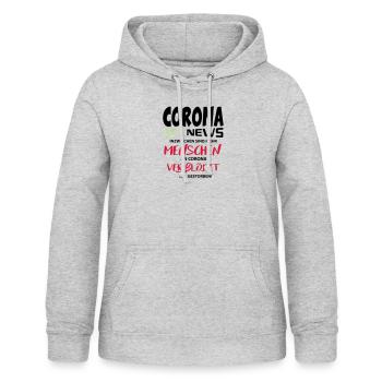 Corona Covid Verblödet Gestorben Leugner News - Frauen Hoodie - Hellgrau meliert - Vorne - AI Model Female 172 light (172cm)