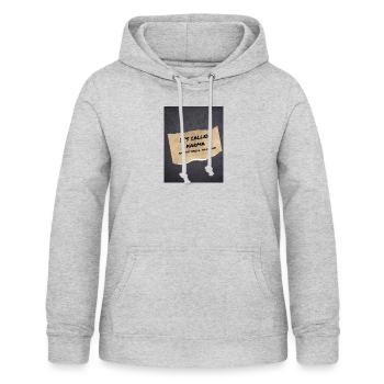 C’est ce qu’on appelle le Karma, spirituel - Sweat à capuche Femme - gris clair chiné - Devant - AI Model Female 172 light (172cm)