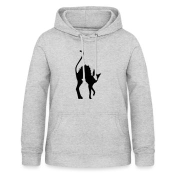 cat, Black Cat, goth, gothic, magic, wicca, witch - Women's Hoodie - light heather grey - Front - AI Model Female 172 light (172cm)