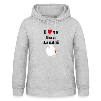 landei - Frauen Hoodie - Hellgrau meliert - Vorne - AI Model Female 172 light (172cm)