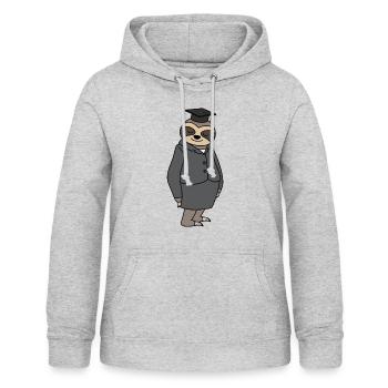 Faultier Abschluss mit Doktorhut Prüfung bestanden - Frauen Hoodie - Hellgrau meliert - Vorne - AI Model Female 172 light (172cm)